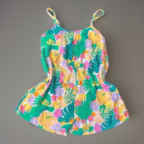 ROXY Soulful Blooms Playsuit For Girls Size 7 Palm Beach Romper Jumpsuit Shorts - Picture 1 of 9